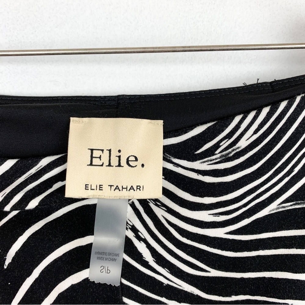 Elie. Elie Tahari Geo-Curves Zebra Print Stretch Cropped Pants Sz S - Picture 5 of 9